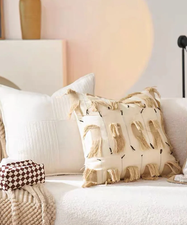 Sammi Fringed Pattern Cushion