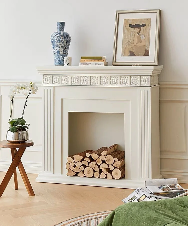Olivia Flower Carving Fireplace Mantelpiece