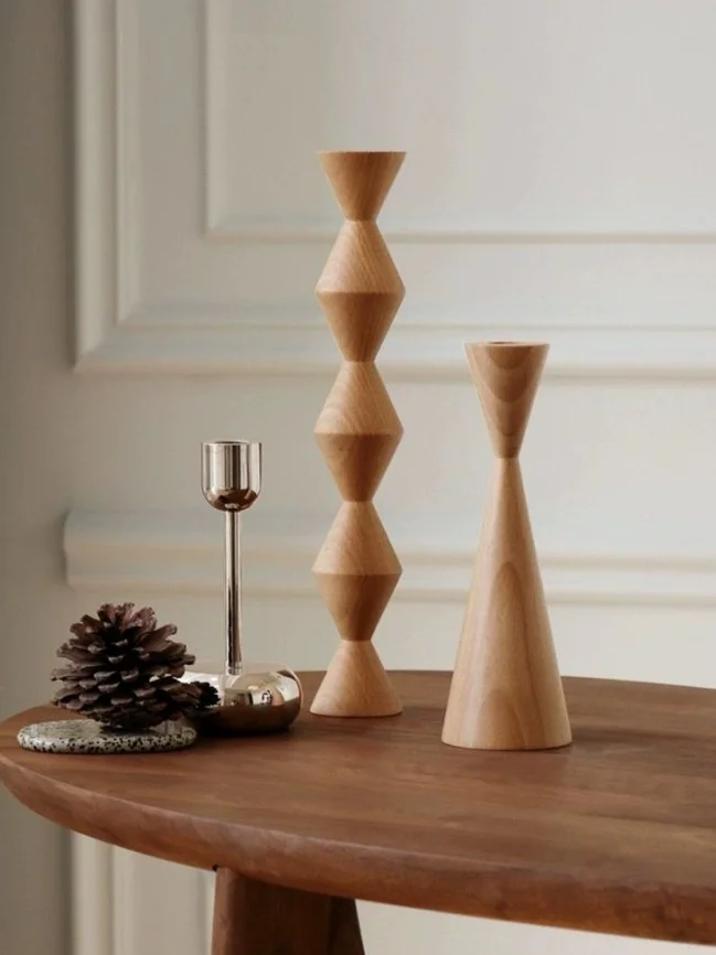 Agretha Wood Candleholder