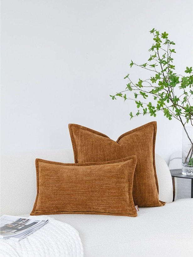Seymour Blend Chenille Cushion - Caramel
