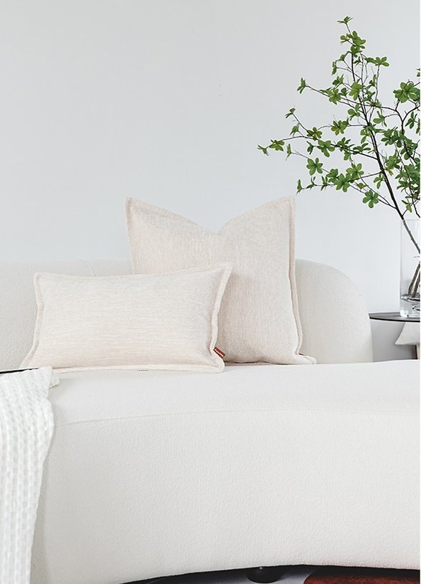 Seymour Blend Chenille Cushion - Cream