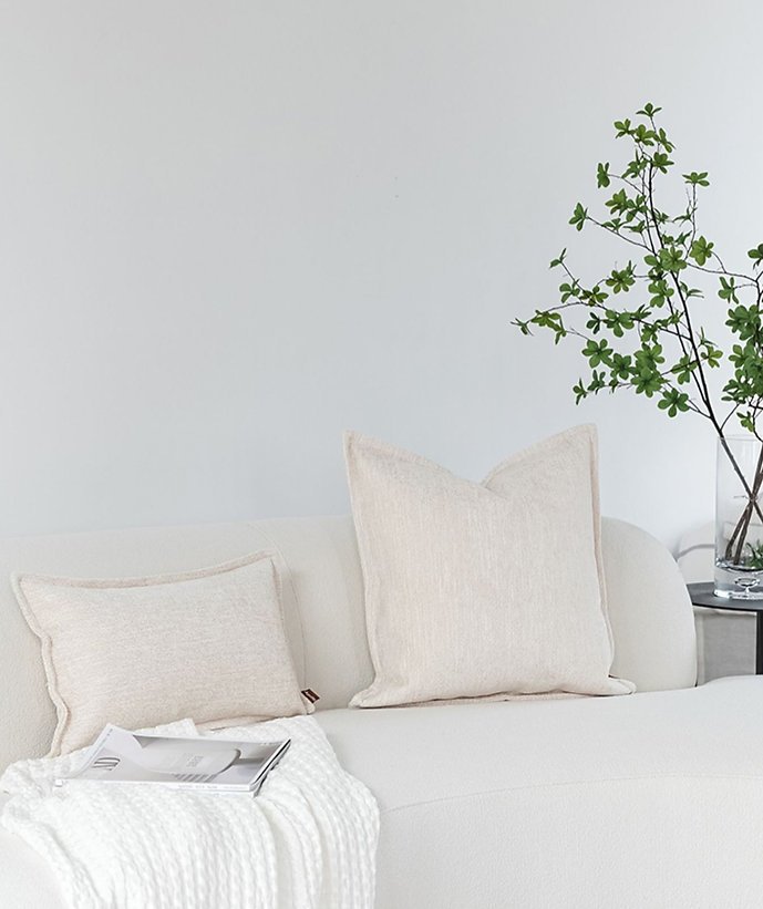 Seymour Blend Chenille Cushion - Cream