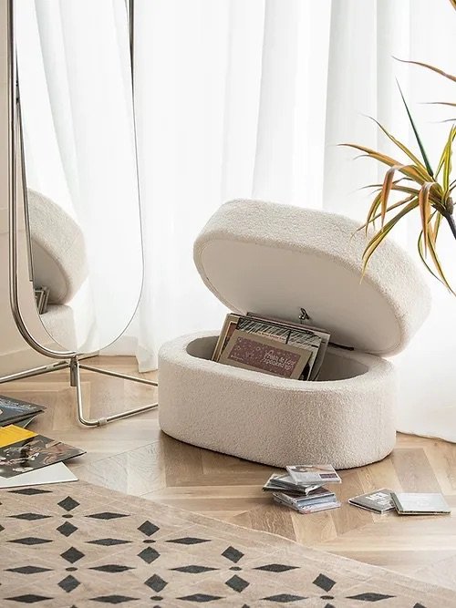 Taryn Boucle Ottoman