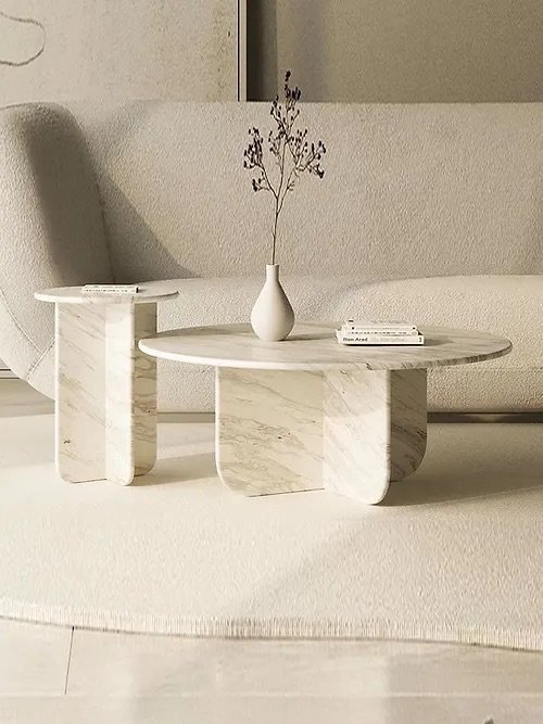 Chevelle Marble Coffee Table - Volaska White