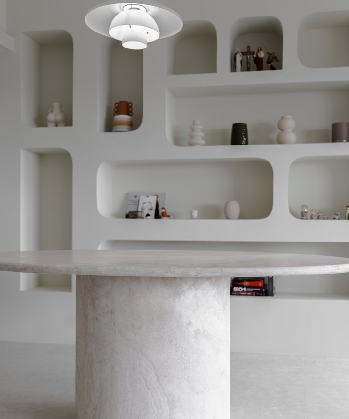 Chastity Travertine Dining Table