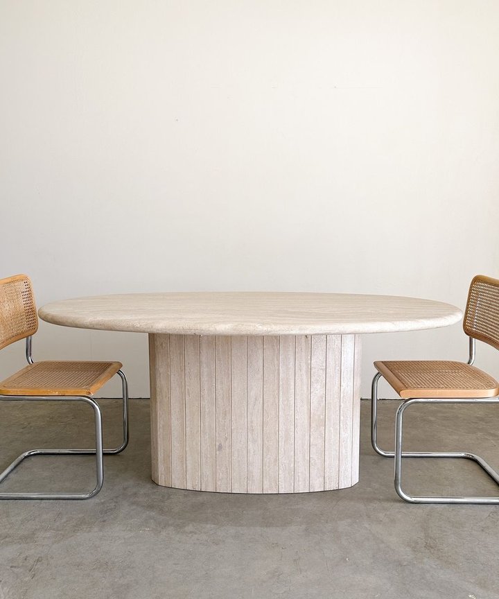 Chastity Travertine Dining Table