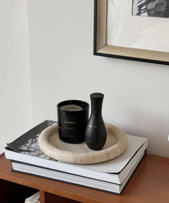 Islaine Travertine Tray