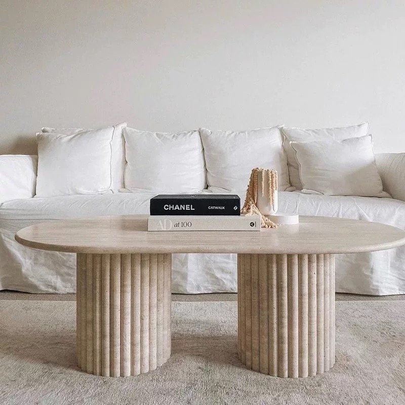 Cade Travertine Coffee Table