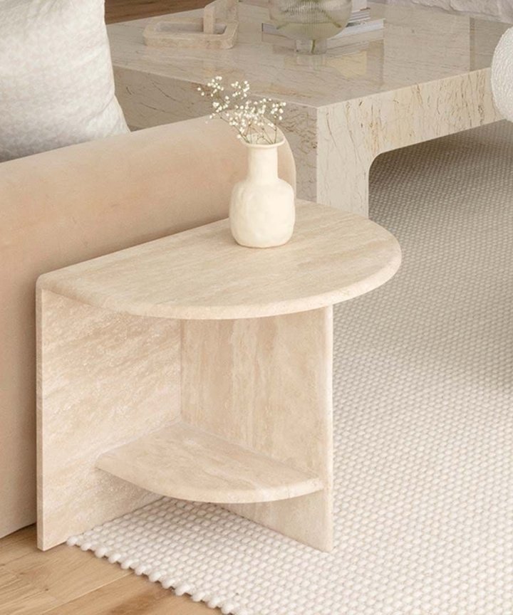 Valerie Travertine Side Table