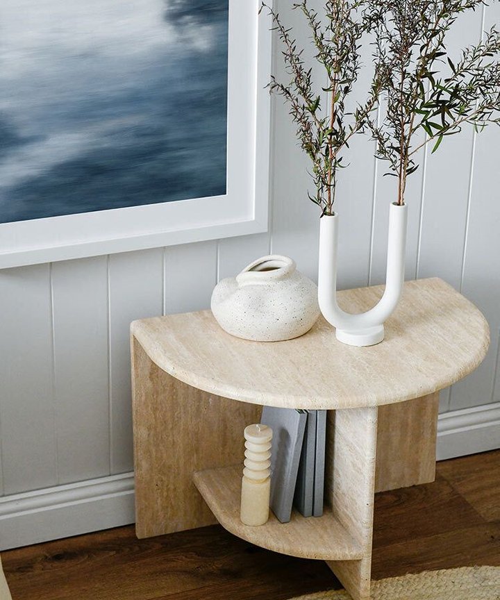 Valerie Travertine Side Table