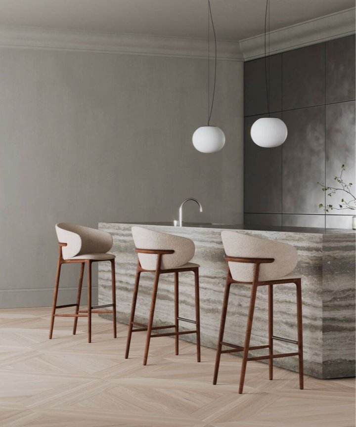 June Island Bar Chair - Solid Wood