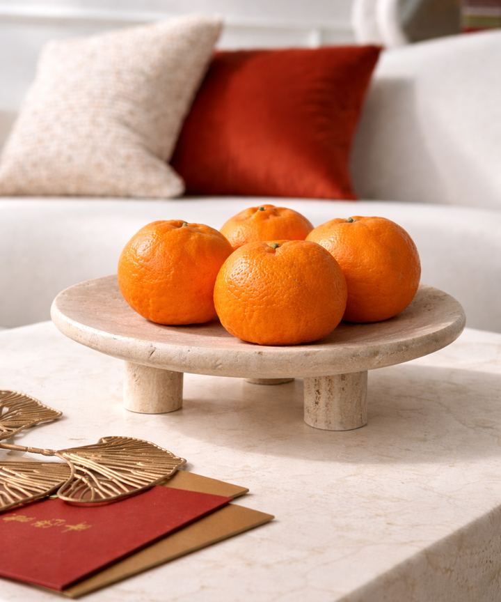 Indira Travertine Bowl - Three Legged