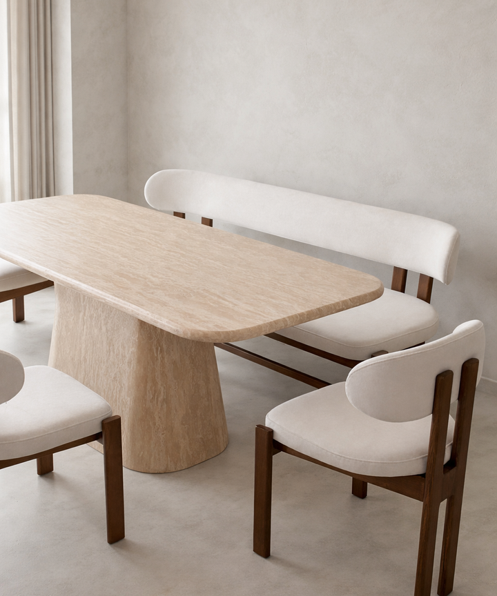 Chastity Travertine Dining Table