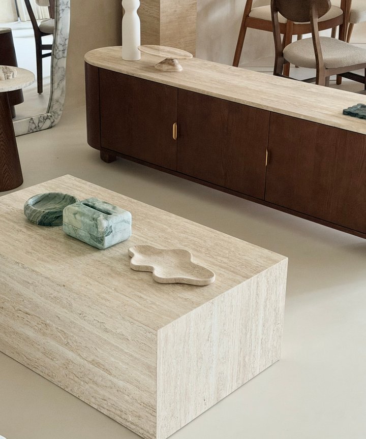 Celine Travertine Coffee Table