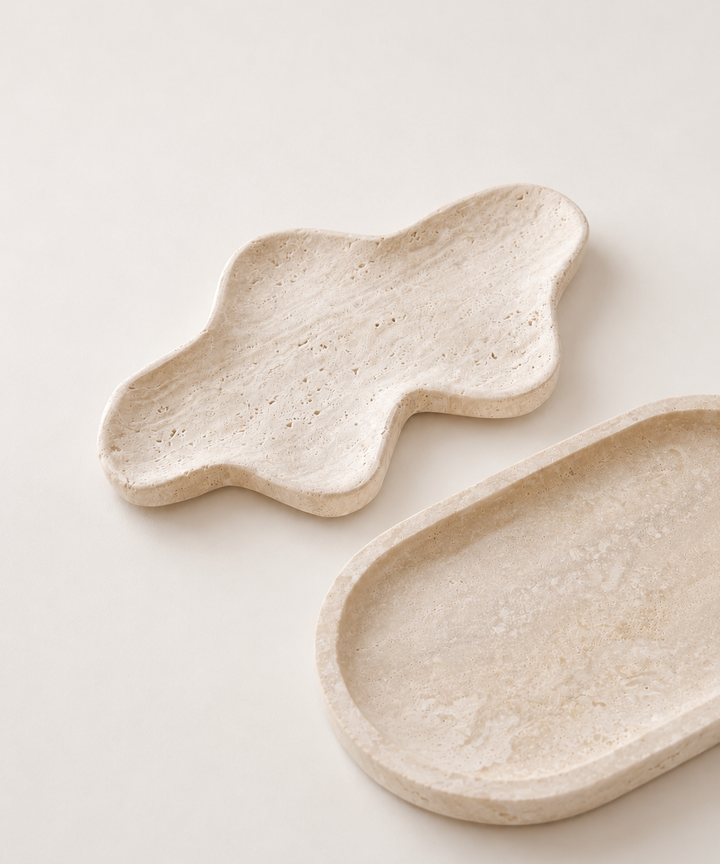 Iolanae Travertine Tray - Wave